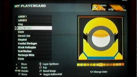 Black Ops Despicable Me Minion (MnYn) emblem tutorial