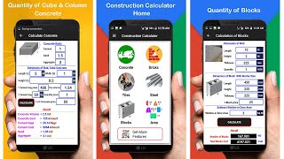 How To Calculate Quantity of Concrete, Bricks, Tiles, Steel, Blocks, Area by Android App screenshot 4