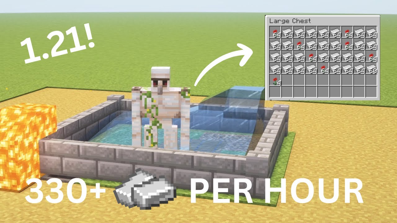 Minecraft 1.21 Easy IRON Farm Tutorial 330+ Per Hour