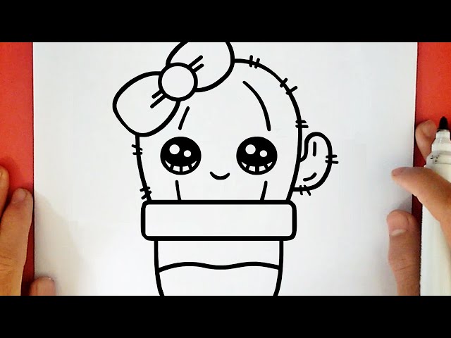 Como desenhar Cacto fofo Kawaii ❤ Desenhos Kawaii - Desenhos para
