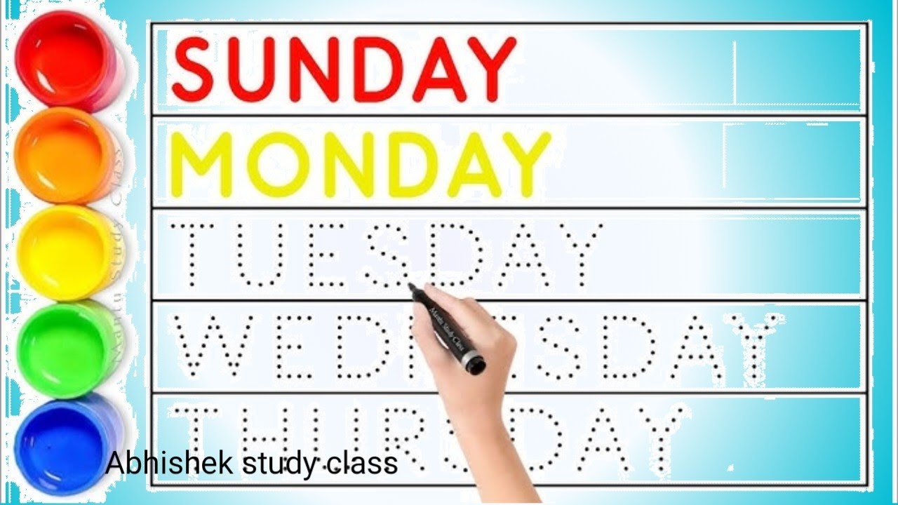 Days of week name || Sunday Monday || Mantu Study Class - YouTube