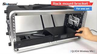 How to install a rack for 1pcs and 2pcs qlxd4 microphone?