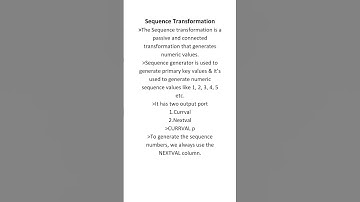 Sequence Transformation in informatica cloud 2025 #informaticaiics #etl #easy#interviewquestions