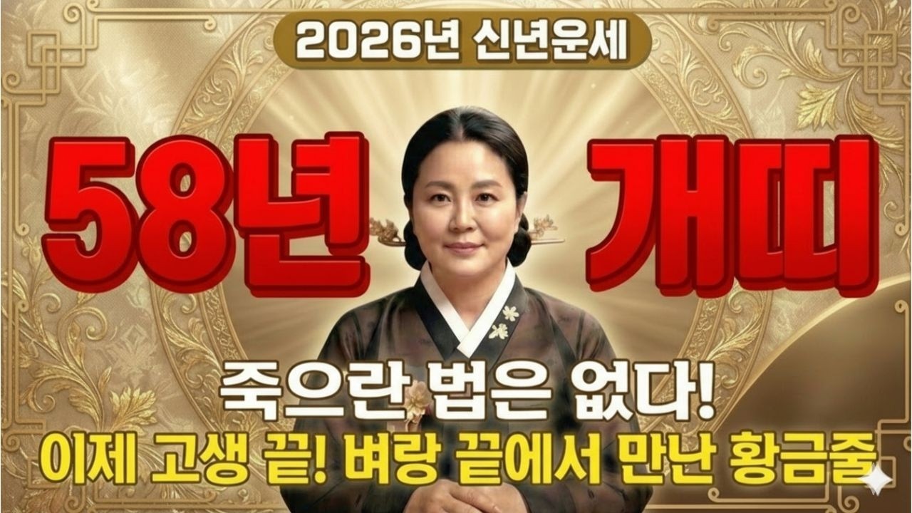 ⭐2026년 58년 무술생 개띠 신년운세⭐'천지개벽' 수준의 재물운 터진다!  