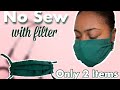 No Sew DIY Face Mask with Filter | Easy 5 Minutes | No TShirt