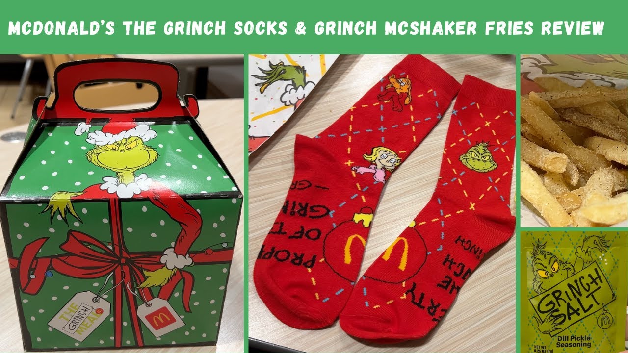 Обзор носков Гринча и картофеля фри Гринч МакШейкер из Макдоналдс
