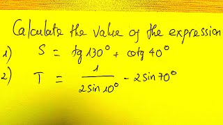 Exercise 9: "Calculate the value of trigonometric expressions"
