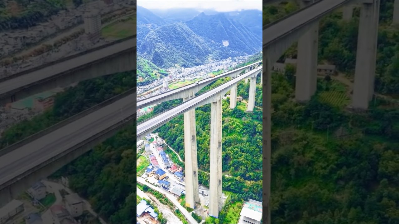 Longtan River Double Bridge Extra Large Bridge #technology #highwaydevelopment #bridge #mountains