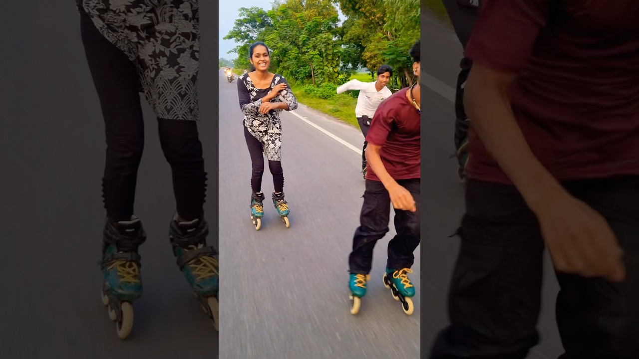 Tamanna skating on road || 