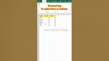 Shortcut key to select Row and Column in excel | Select Row and Column #shorts #excel #exceltips