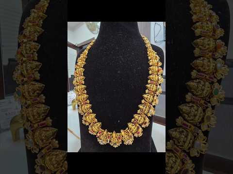 22 Inch Navaratna Haaram | Detachable Lakshmi Devi Nakshi Gold Necklace Design | Vasus Vibes Telugu