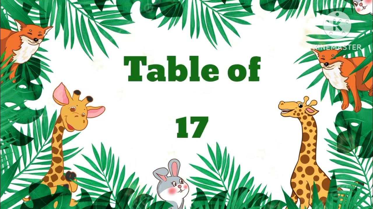 Table of 17, table of 17 in English, multiplication table of 17, tables