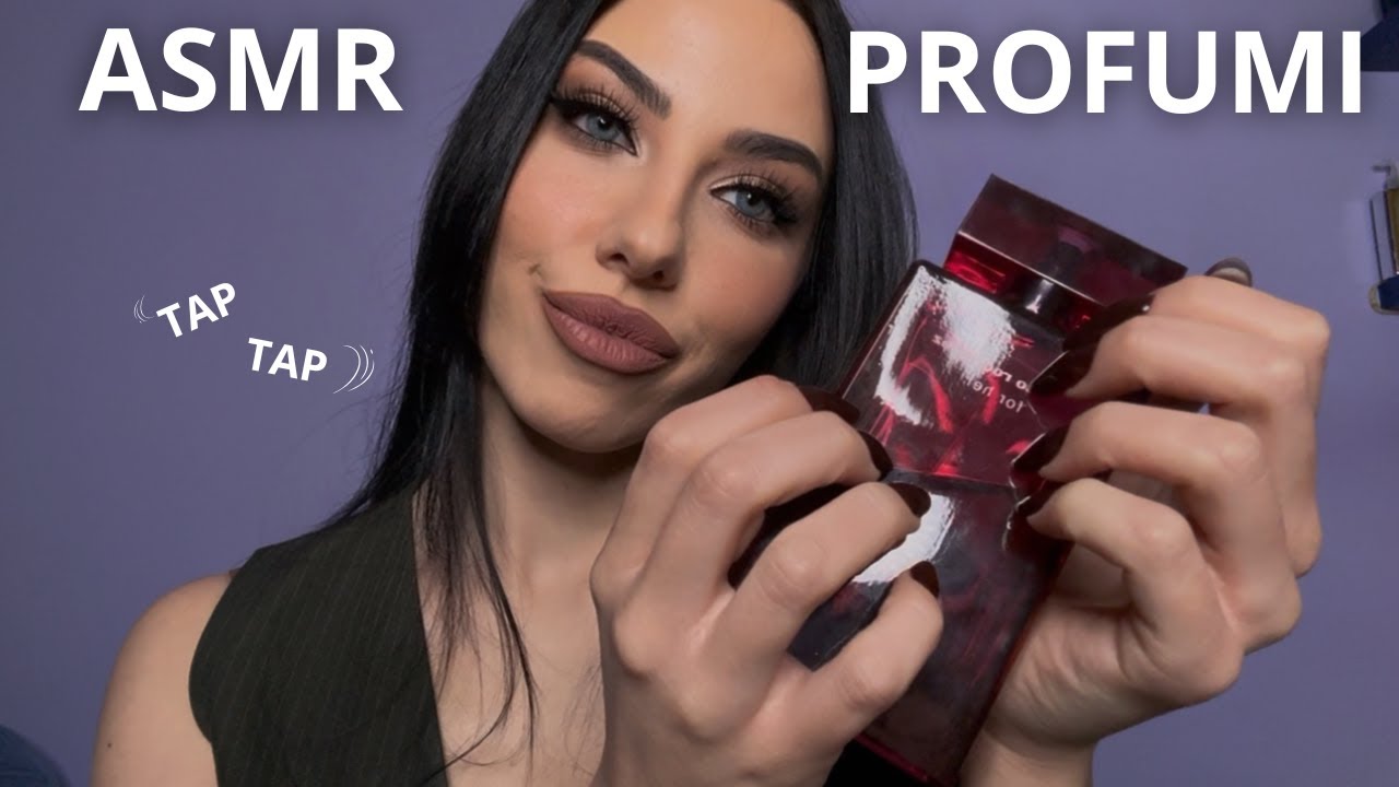 ASMR - Fast Tapping sui miei profumi & sussurri 😴 (glass tapping, whispering, upclose triggers)