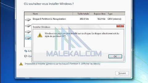 Comment installer Windows sur disque GPT ?