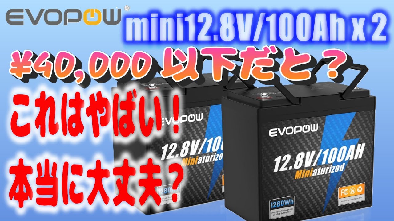 Affordable mini-sized Evopow 100Ah x 2 sub-batteries for car 