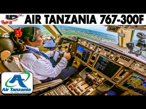 Air Tanzania Cockpit Boeing 767 300 Freighter To Kinshasa