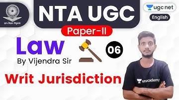 NTA UGC NET 2020 (Paper-2) | Law by Vijendra Sir | Written Jurisdiction