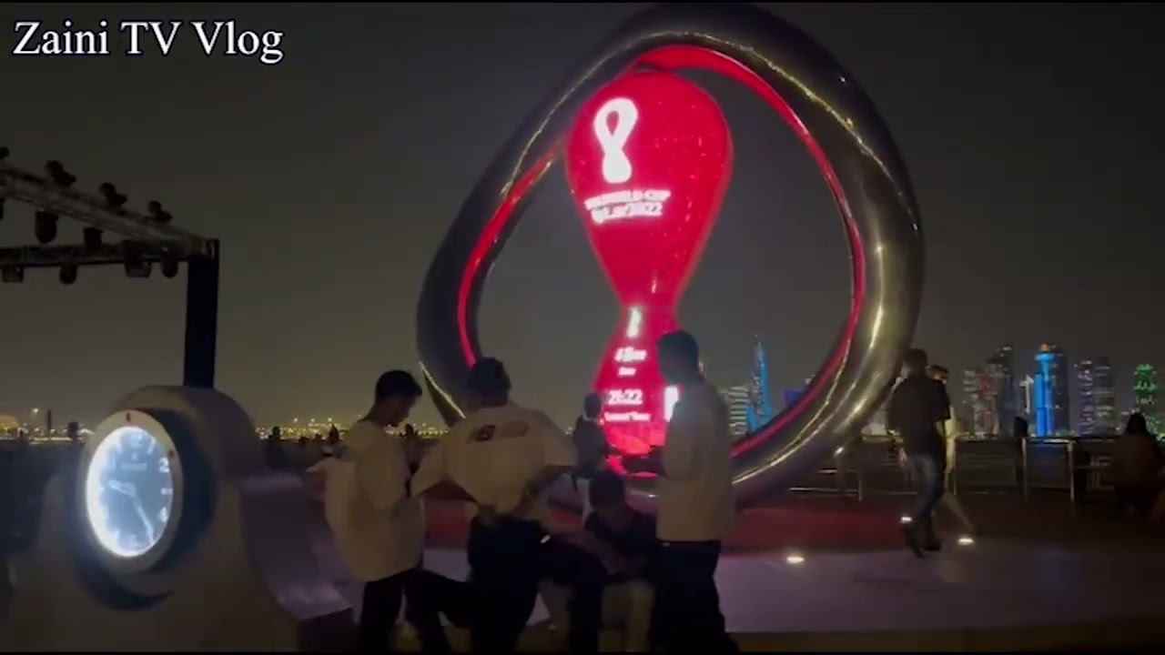 Ночной вид на Доху Корниш | Воспоминания о чемпионате мира по футболу FIFA 2022 в Катаре | Прекра...