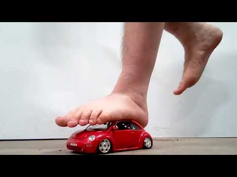 Stomping VW Beetle flat barefoot follow me on Instagram