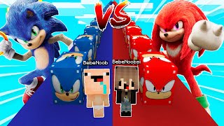 ¡DESAFIO DE LUCKY BLOCKS DE SONIC VS KNUCKLES! 😱😂 BEBE NOOB Y BEBE NOOBSI EN MINECRAFT