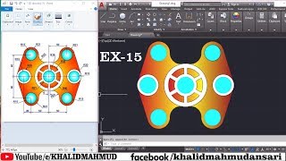 AutoCAD 2D Training Exercises :-  15 for Beginners