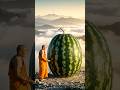 Giant Watermelon Transformation 🍉 #SurrealArt #WatermelonShrine #CreativeShorts #viral