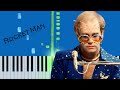 Elton John - Rocket Man (Slow Easy) Piano Synthesia Tutorial