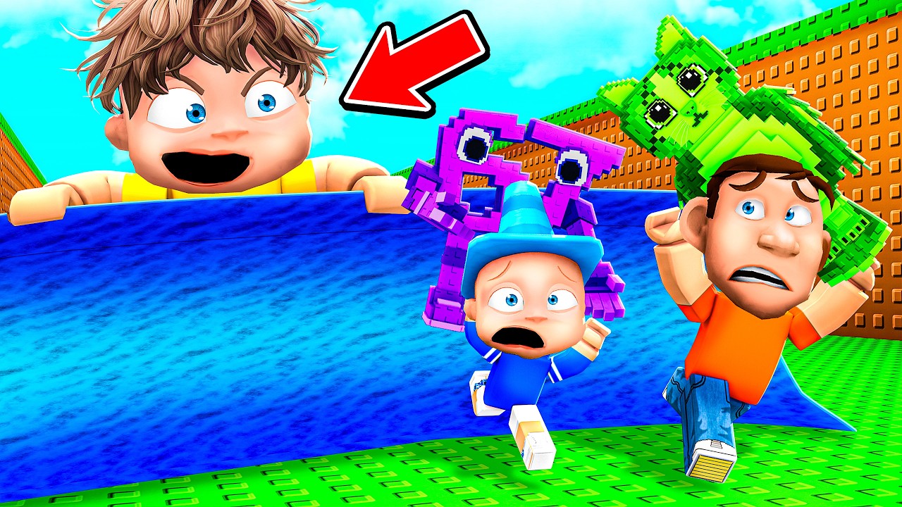 Going GIANT to Prank my Family in Escape Tsunami for Brainrots...