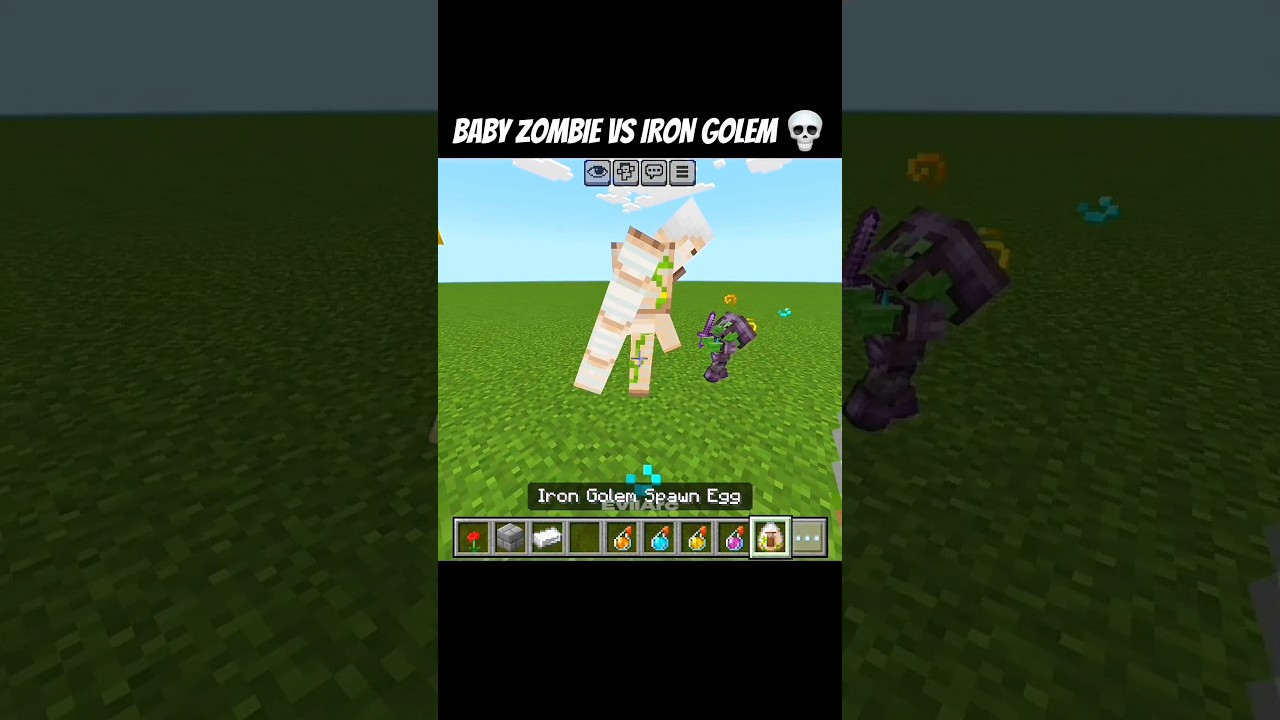 Minecraft Zombie vs Iron Golem
