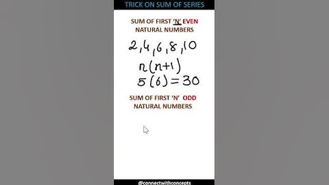 SUM OF FIRST ODD AND EVEN NATURAL NUMBERS  #maths    , #shorts , #series