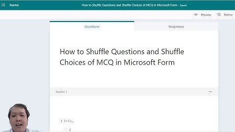 How to Shuffle Questions and How to Shuffle Options of MCQ in Microsoft Form