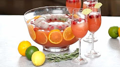 Holiday Vodka Punch With Festive Ice Ring