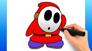 How To Draw Shy Guy (Easy Drawing Tutorial)