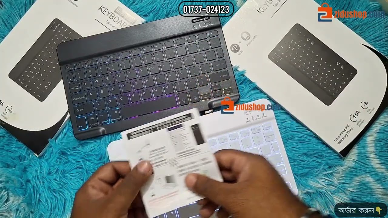 RGB Wireless Rechargable Bluetooth Keyboard || ORDER NOW/-📩 01737-024123