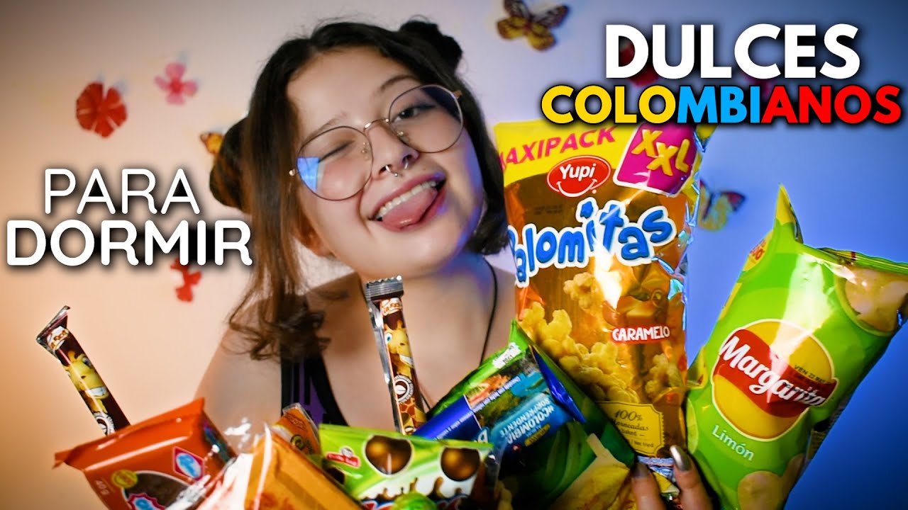 ASMR en ESPAÑOL😜probando DULCES COLOMBIANOS 🍫🍮( Mouth sounds)👄 ASMR comiendo -- Vivalen ASMR