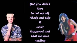 Video thumbnail of "Adam Levine and Christina Grimmie Somebody That I Used To Know Lyrics The Voice US"