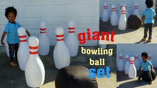 Giant inflatable bowling set..  indoor /outdoor fun 🎳