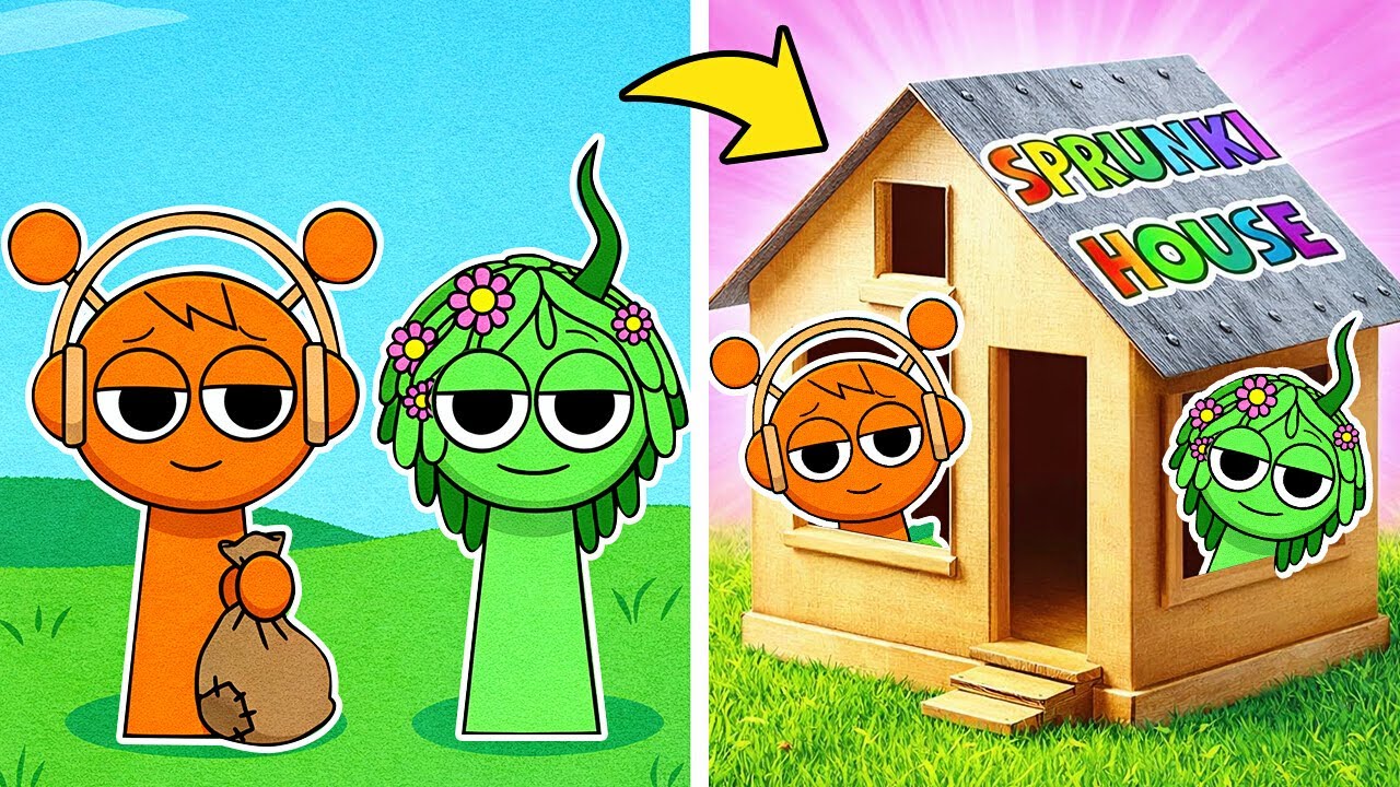 Cenário de Papelão DIY para Sprunki 📦 Construindo uma Sala de Estar em Miniatura