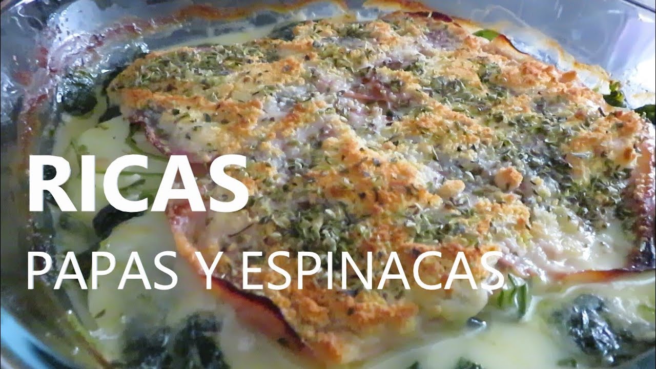PAPAS Y ESPINACAS al Horno. Receta paso a paso
