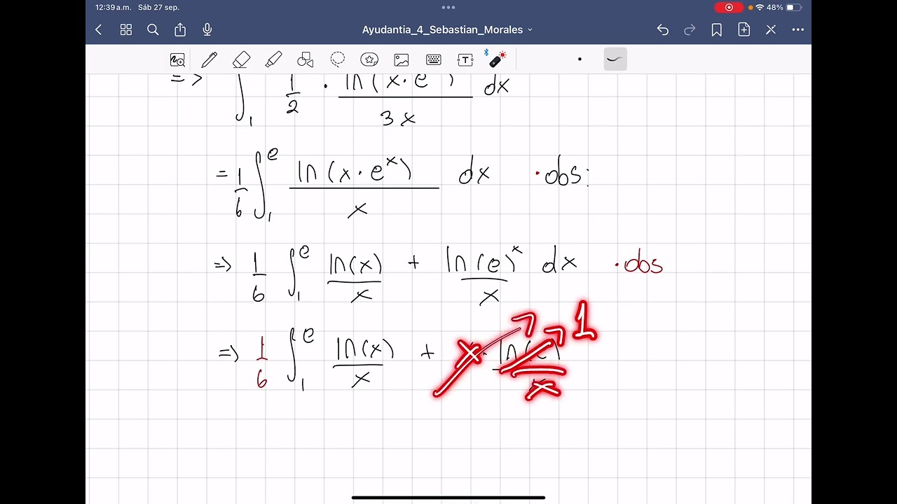 Cálculo 2 propiedades de ln y sustitución simple