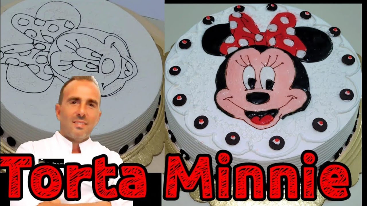 Torta con disegno Minnie fatta a mano senza pasta di zucchero spiegata da un pasticciere napoletano