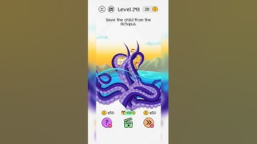 #Shorts Brain Dom Game Challenge 2022 | level 243 | Save the child from the octopus.