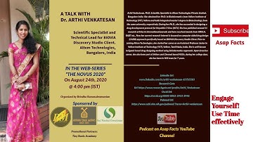 NOVUS 2020 | Dr. Arthi Venkatesan | Biotechnology and Bioinformatics |