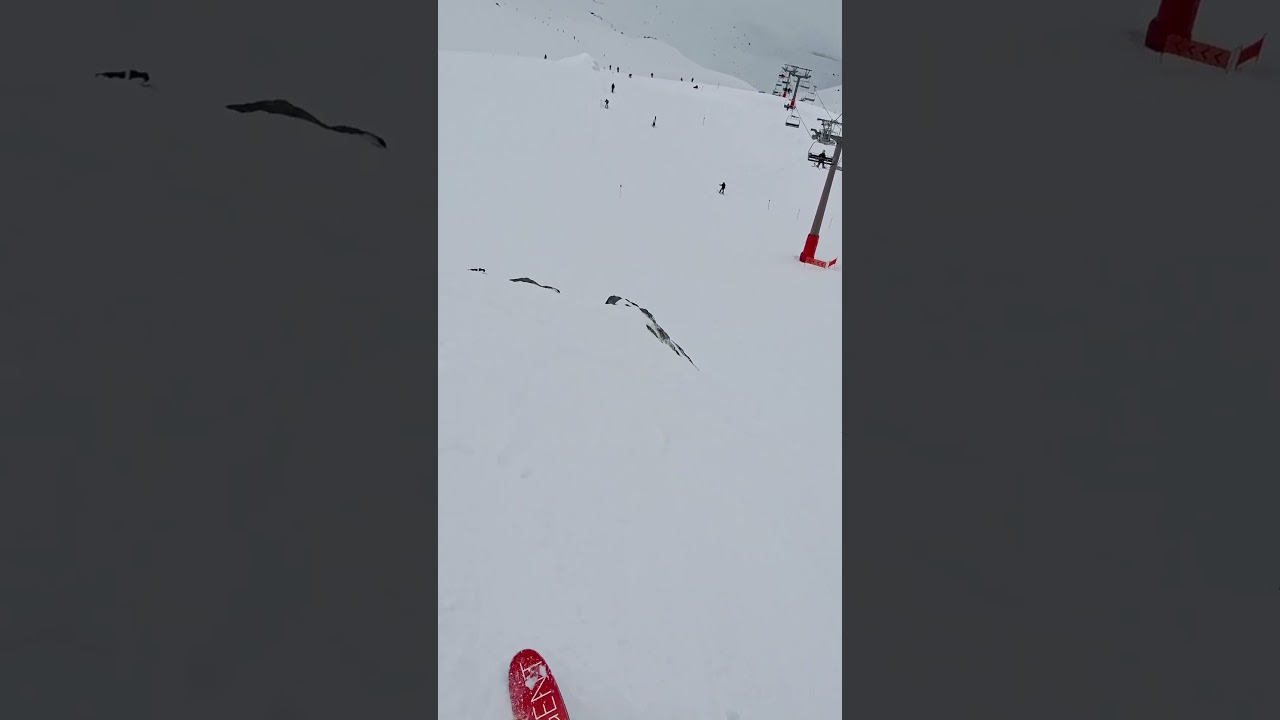 Steep freeride cliff jumping