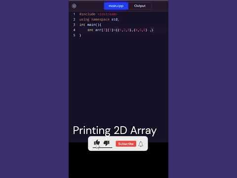 How to print 2D array in cpp #coding #programming #cpp #dsa #shorts # ...