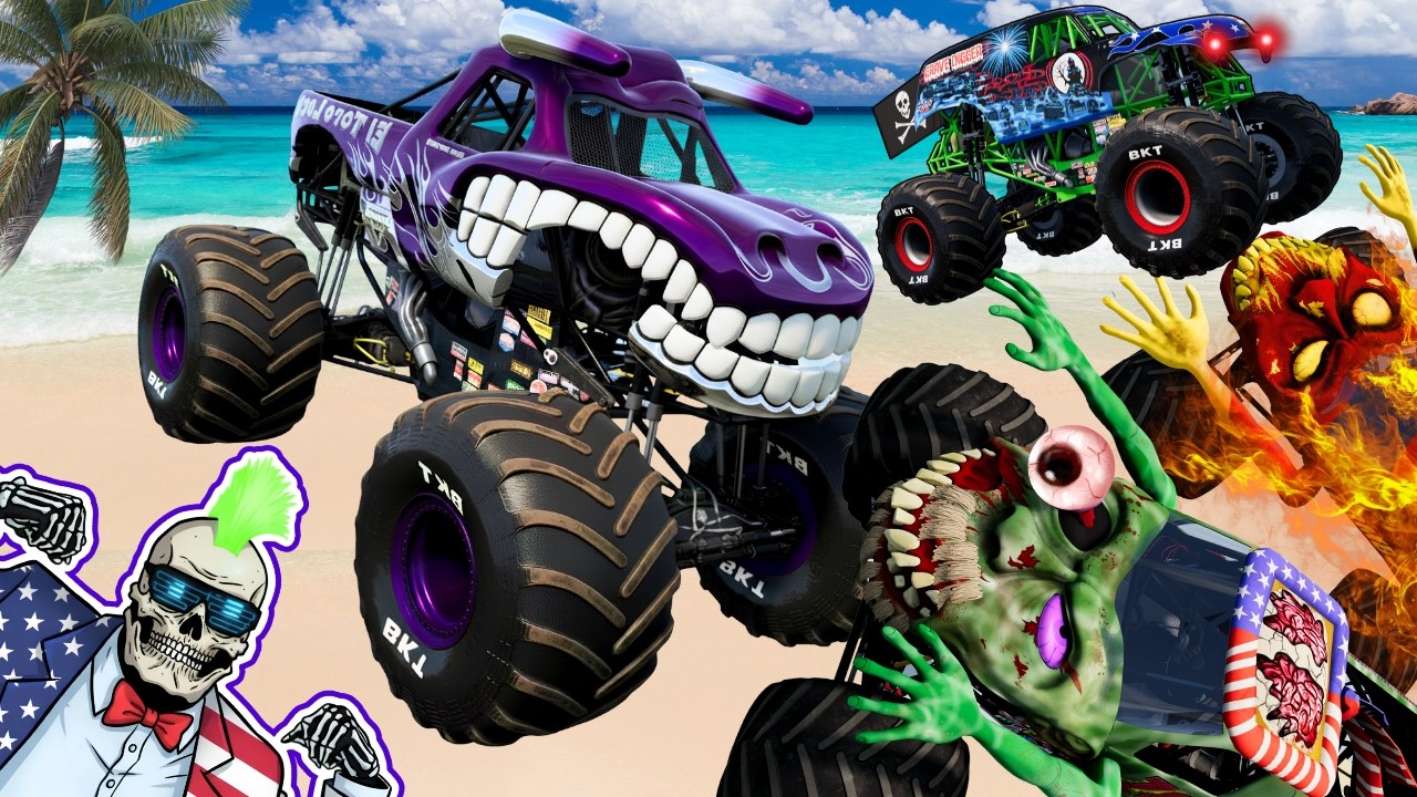 Monster Jam INSANE Racing, Freestyle and High Speed Jumps #127 | BeamNG Drive | Grave Digger