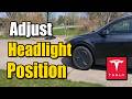 How to Adjust your Headlights Position Up, Down, Left, Right on Tesla Vehicle - Settings Tutorial