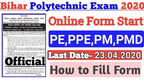BIHAR Polytechnic Online Form 2020|DCECE Entrance Exam