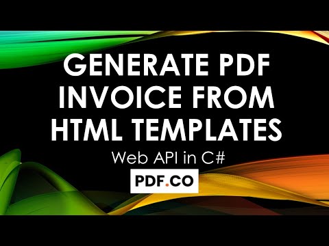 How to Generate PDF Invoice from HTML Templates in C# using PDF.co Web API