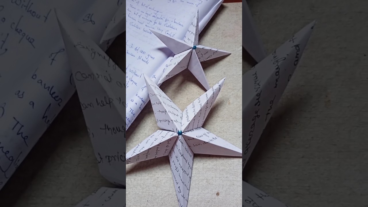 paper 3d star making||how to make a 3d star